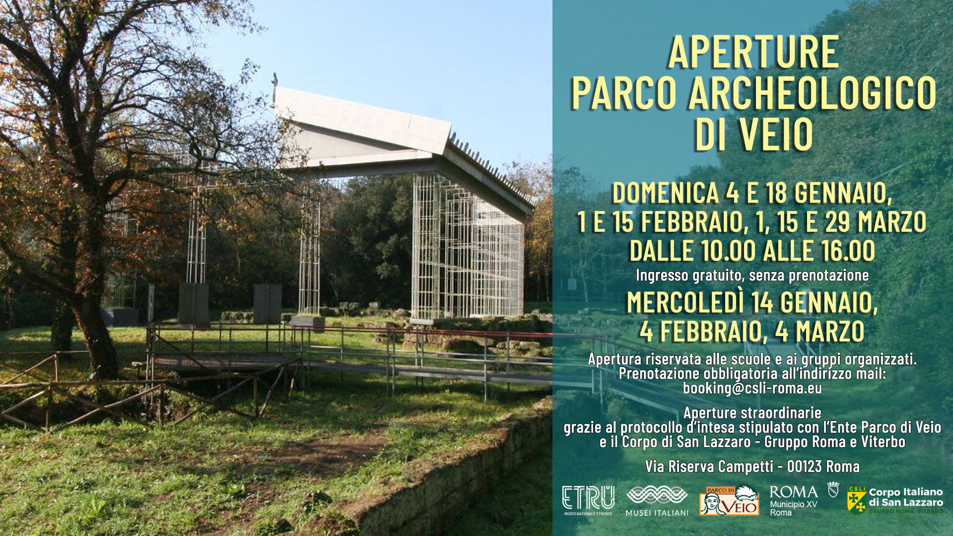 NUOVE APERTURE DEL PARCO ARCHEOLOGICO DI VEIO