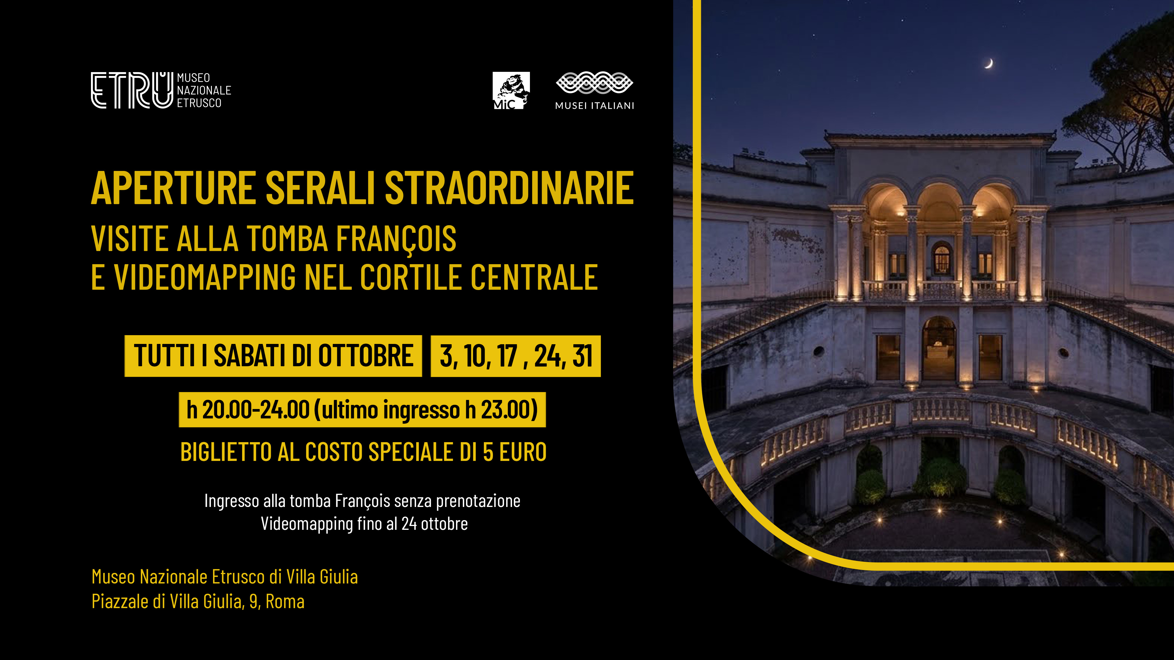 APERTURE SERALI STRAORDINARIE DEL MUSEO
