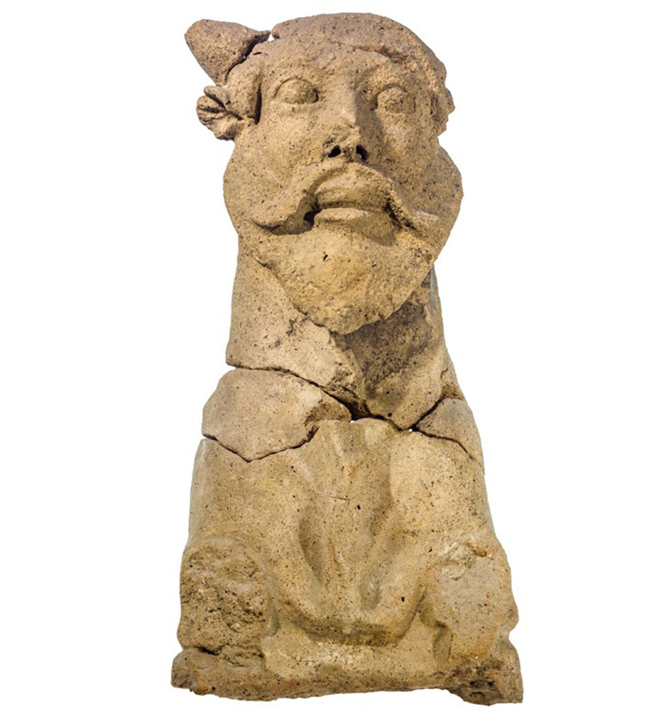Acroterio con torso rampante di Acheloo, area sud, santuario di Pyrgi, Cerveteri, 510 a. C.