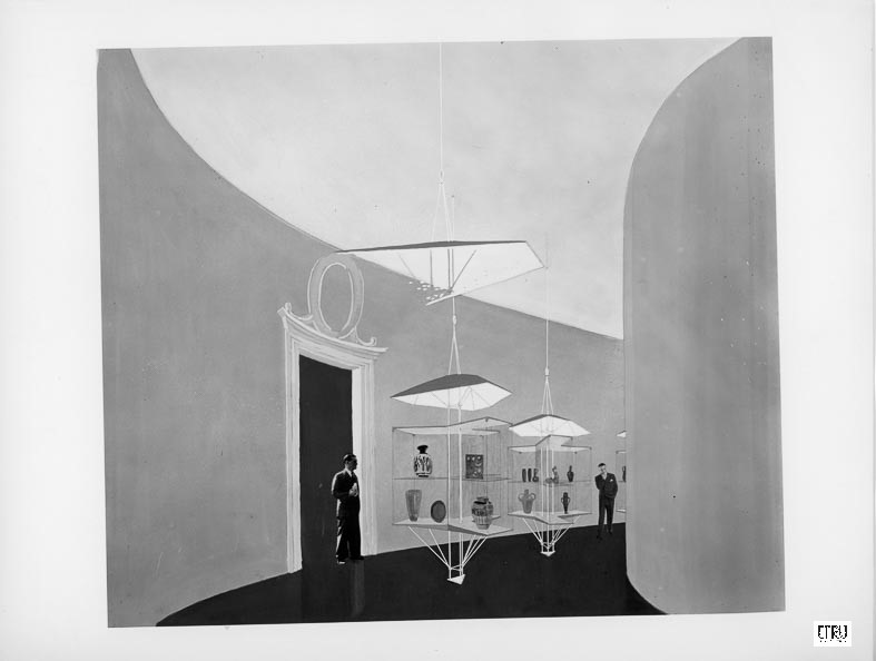 Museo di Villa Giulia. Disegno progettuale dell'allestimento Minissi. 1953-54.