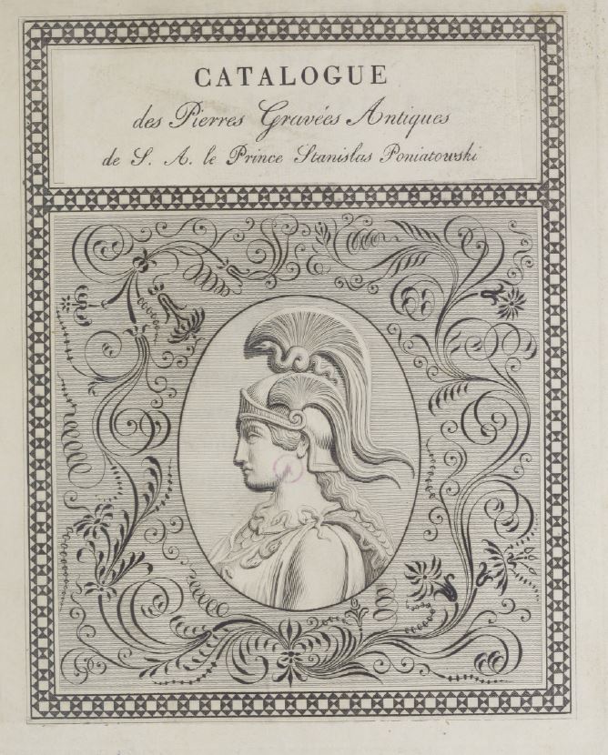 Copertina del primo volume del Catalogue des pierres gravées de S. A. le Prince Stanislas Poniatowski