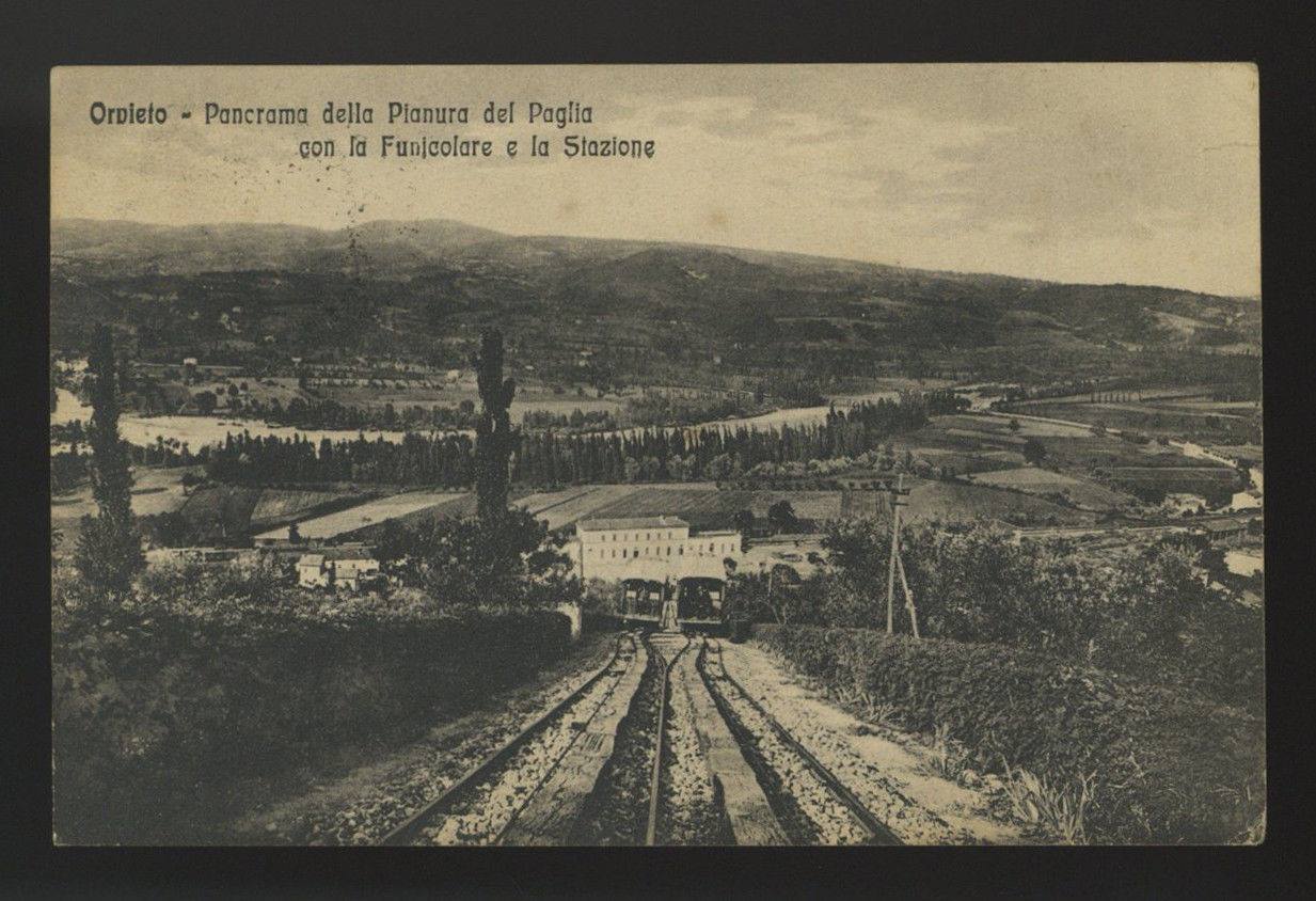 Cartolina d'epoca con la Funicolare di Orvieto