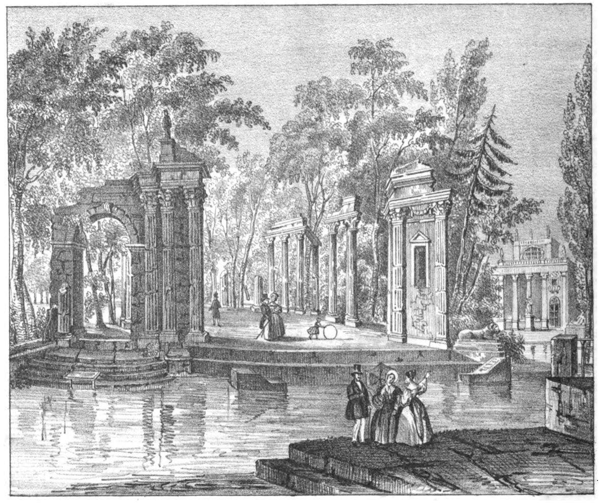 Veduta di Parco Lazienki a Varsavia, in “Poliorama pittoresco”, VI/1, Napoli 1841-42