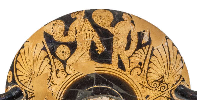 kylix a figure rosse, Falerii Veteres, Necropoli della Penna, tomba 4 (CXXVIII), esterno