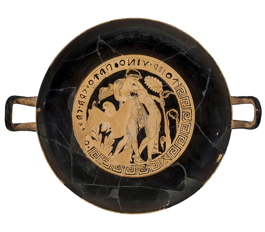 Kylix a figure rosse, 350 a.C., Necropoli della Penna,  Falerii Veteres