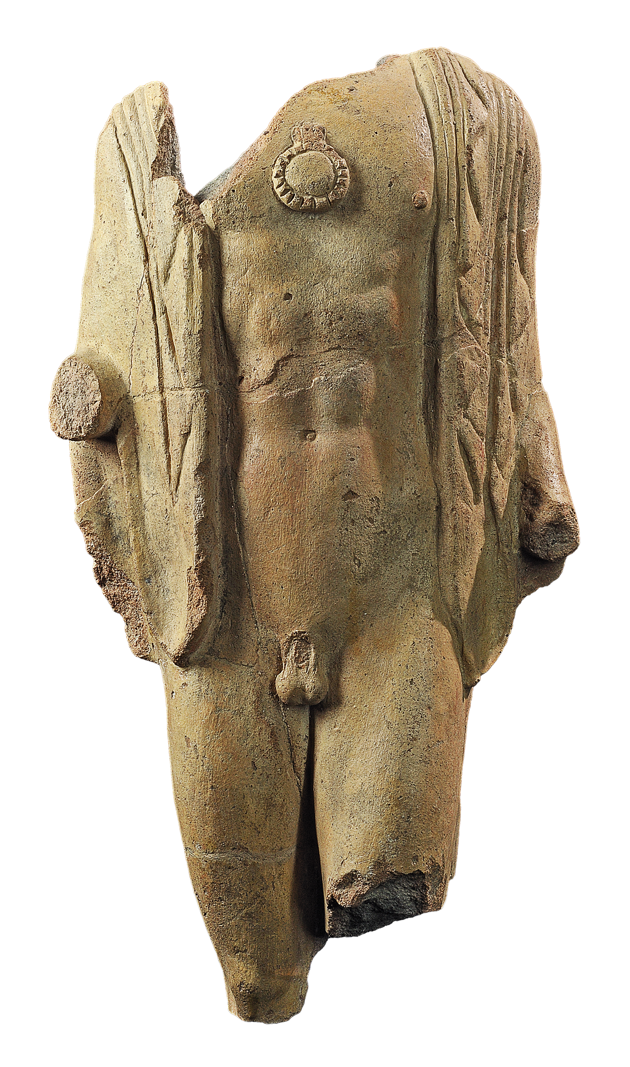 Statua fittile di fanciullo con la bulla,  410-390 a.C., Veio, Santuario di Portonaccio