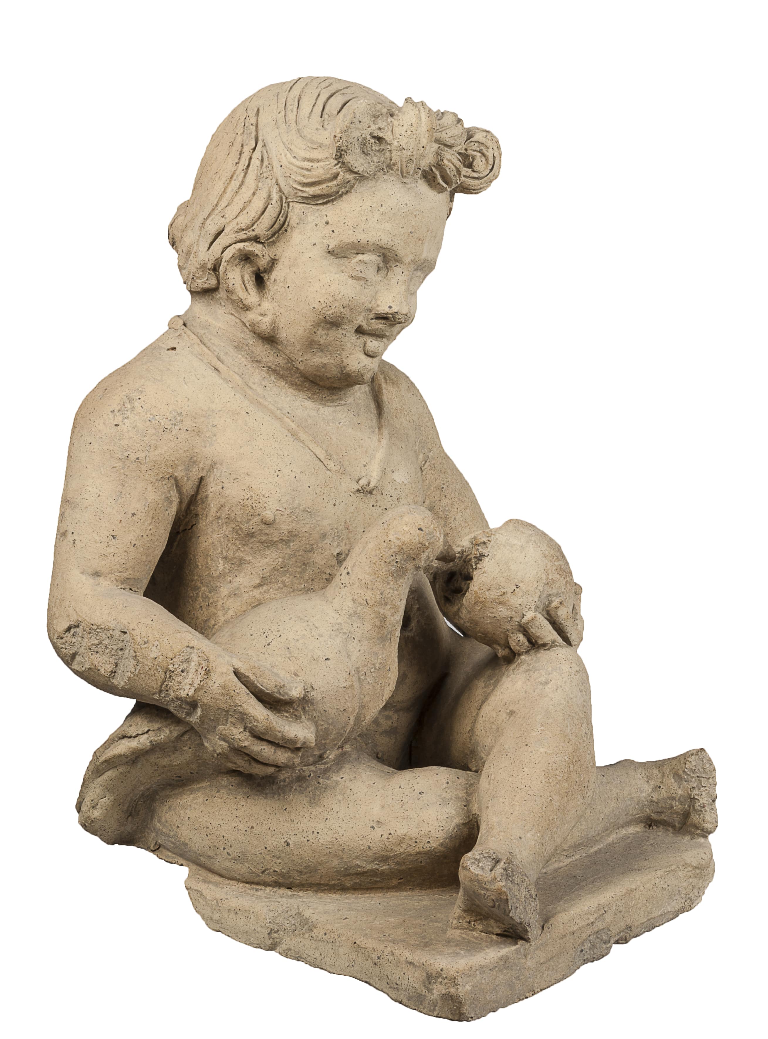 Statua votiva di bambina con colomba